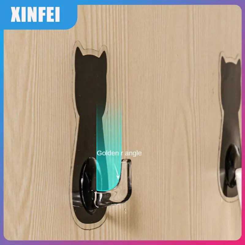 

Plastic Japanese Cat Hook Multi-purpose Hat Hook Seamless Behind-door Shelf Hook Bathroom Door Tool 4 Pack No Punch Hook Viscose