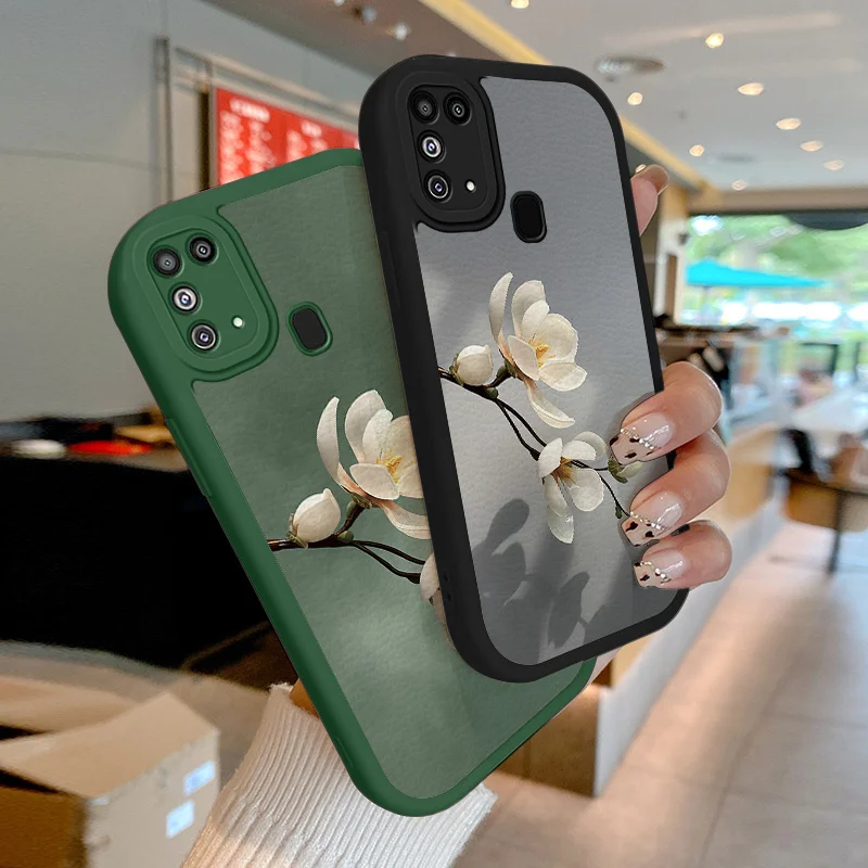 

For Samsung Galaxy M31 S11E S20 4G 5G FE Plus S21 FE Plus S22 Plus Ultra Case Magnolia Lambskin Phone Case Soft Silcone
