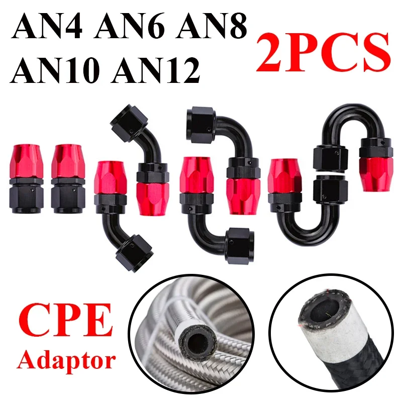 2X Универсальный черный красный AN4 AN6 AN8 AN10 AN12 прямой 45 90 180 градусов масло топливо