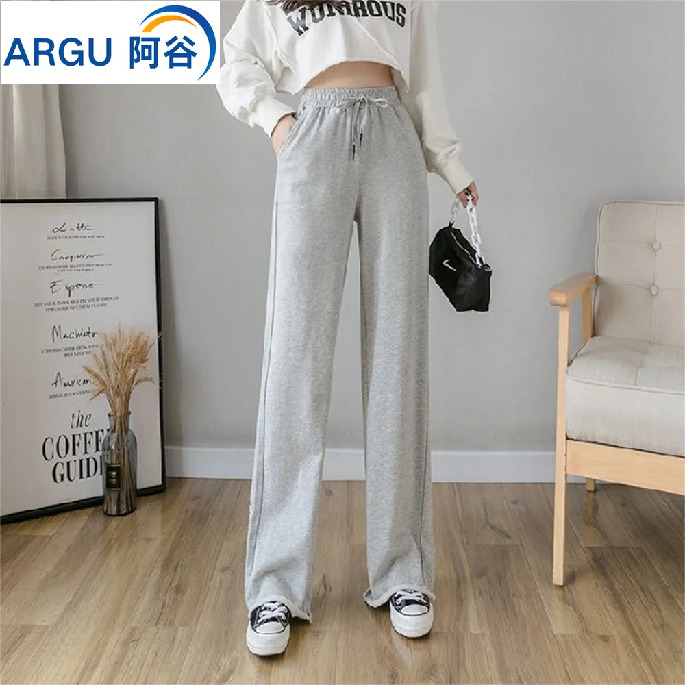 

Casual Sweatpants Women High Waist Wide Leg Long Pants Joggers Gray Loose Korean Student Trousers Girl White Ulzzang Pants Hot