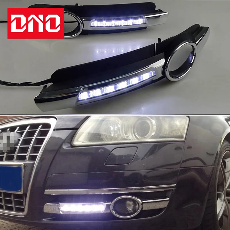 

DNO 12V LED DRL Daylights For Audi A6 C6 2005 2006 2007 2008 Daytime Running Lamps Car Day Signal Lamp Auto Foglamp