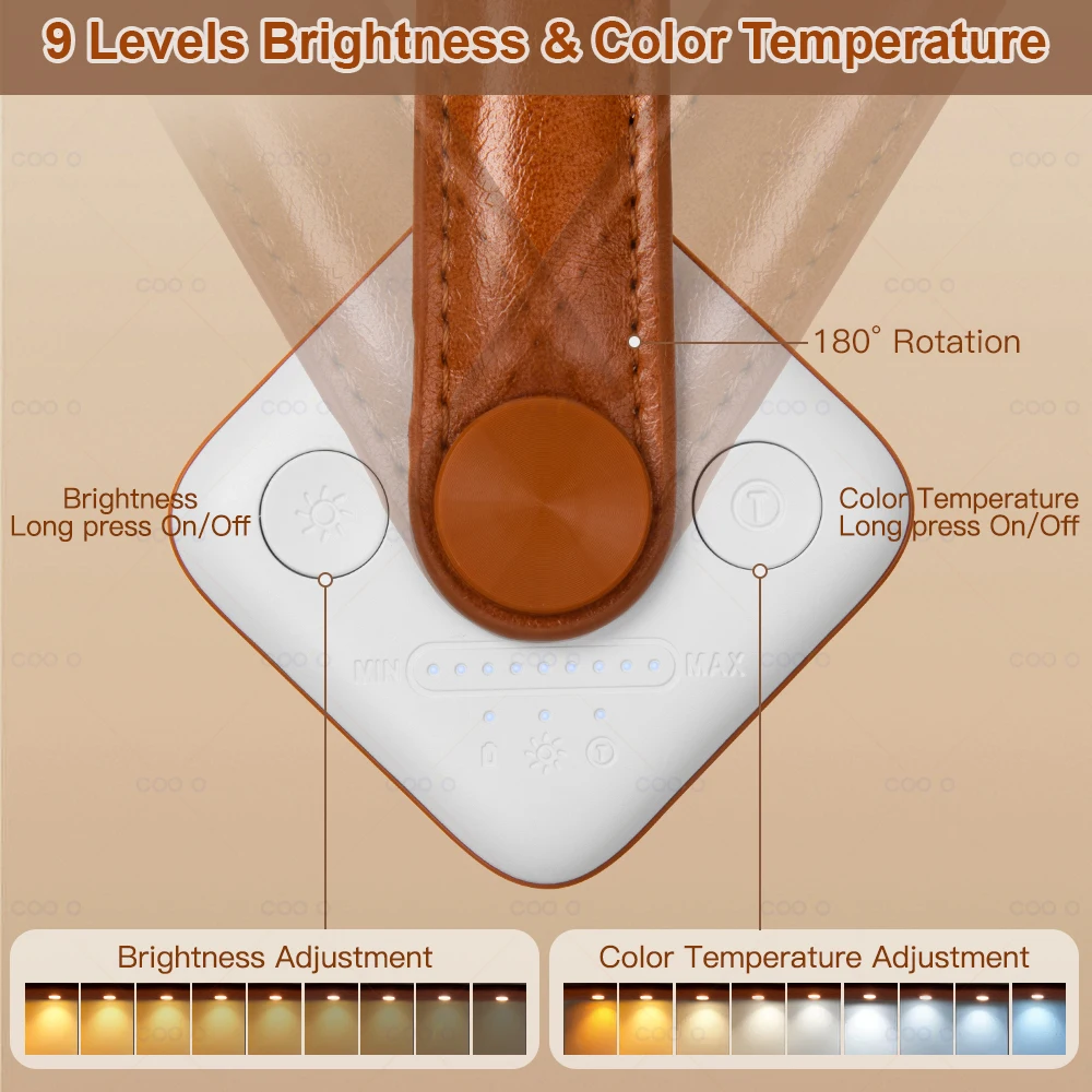 Уникальная лампа для планшета Coolo с USB-аккумулятором регулируемая яркость 9