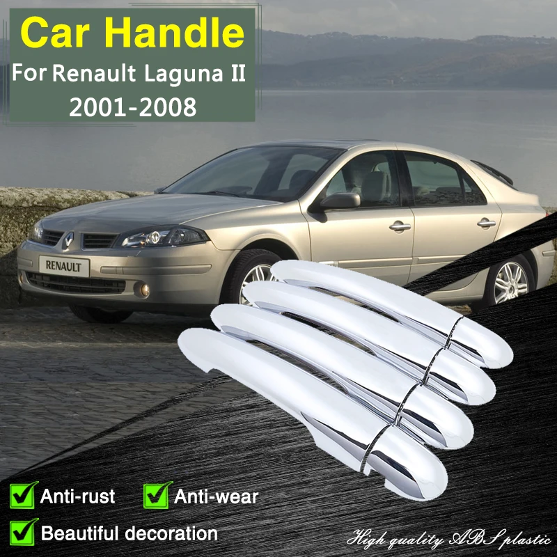 

4x for Renault Laguna II MK2 2001 2002 2003 2004 2005 2006 2007 2008 Chrome Door Handle Cover Accessories Styling Stickers Trim
