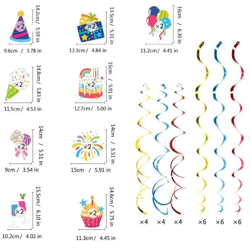 Стильный набор для празднования дня рождения включающий баннеры с днем