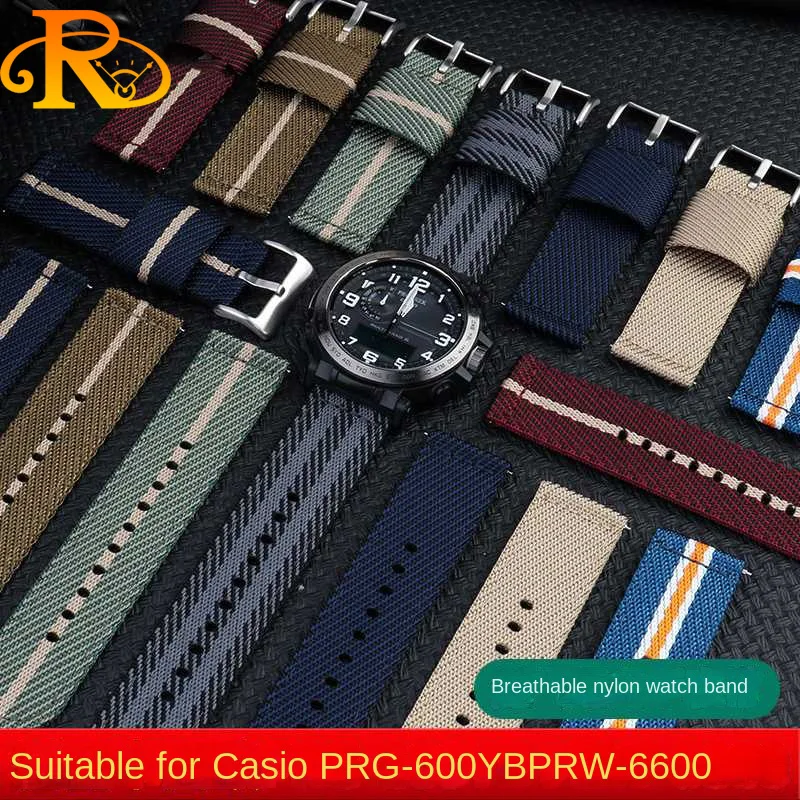 

Quick release Nylon Strap For Casio PROTREK PRW-6600 PRG-600YB/650 GA2000 Men Sport Waterproof Canvas WatchBand Bracelet 24mm