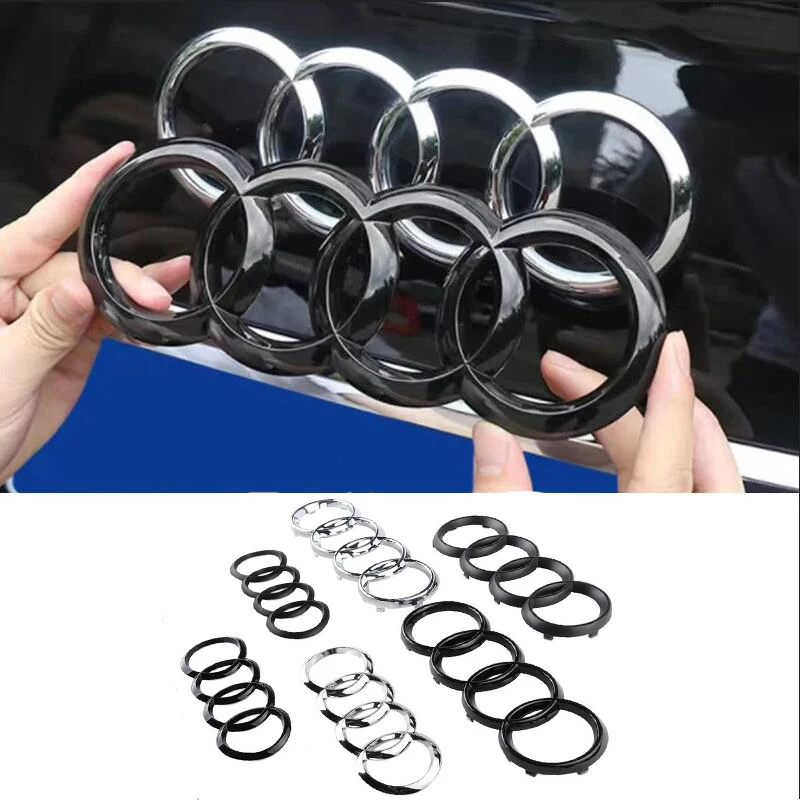 4 кольца ABS Автомобильный капот Передняя крышка гриль задний багажник наклейка