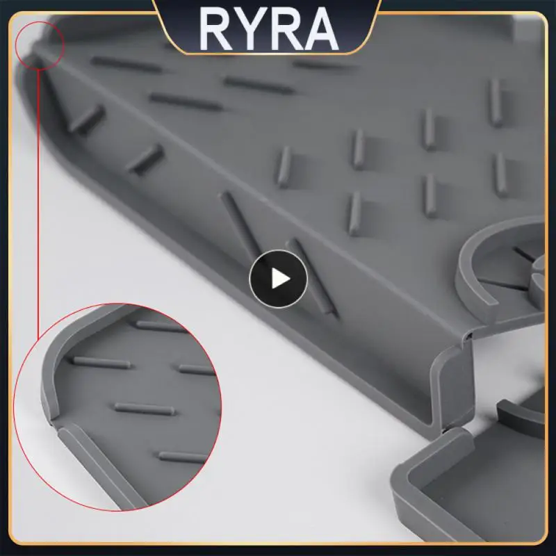 

Silicone Faucet Mat Surrounding Design 190g Water Retaining Diversion Drain Pads Splash Proof Faucet Drain Pan Store Water