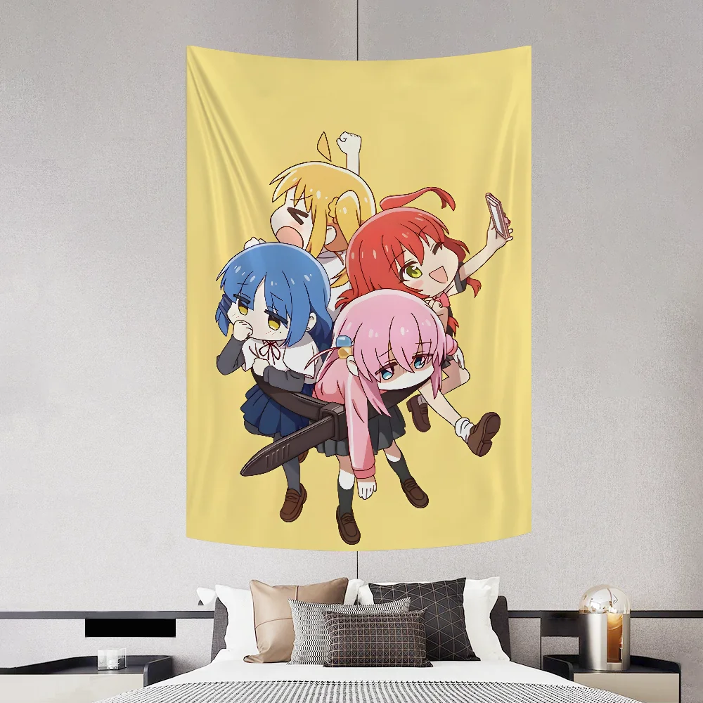 B-Bocchi Te R-Rck Band Tapestry Decoration Party Background Hanging Cloth Bedroom Room Decor Aesthetic