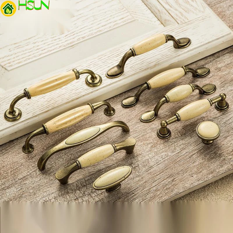 

Beige belt Ceramic Drawer Handle hardware cabinet wardrobe antique door handle