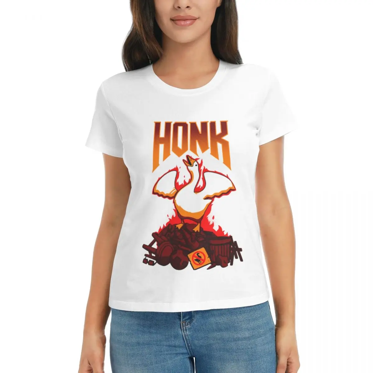 

Untitled Goose Meme Honk Classic Campaign Tees Vintage Fitness White Vintage USA Size