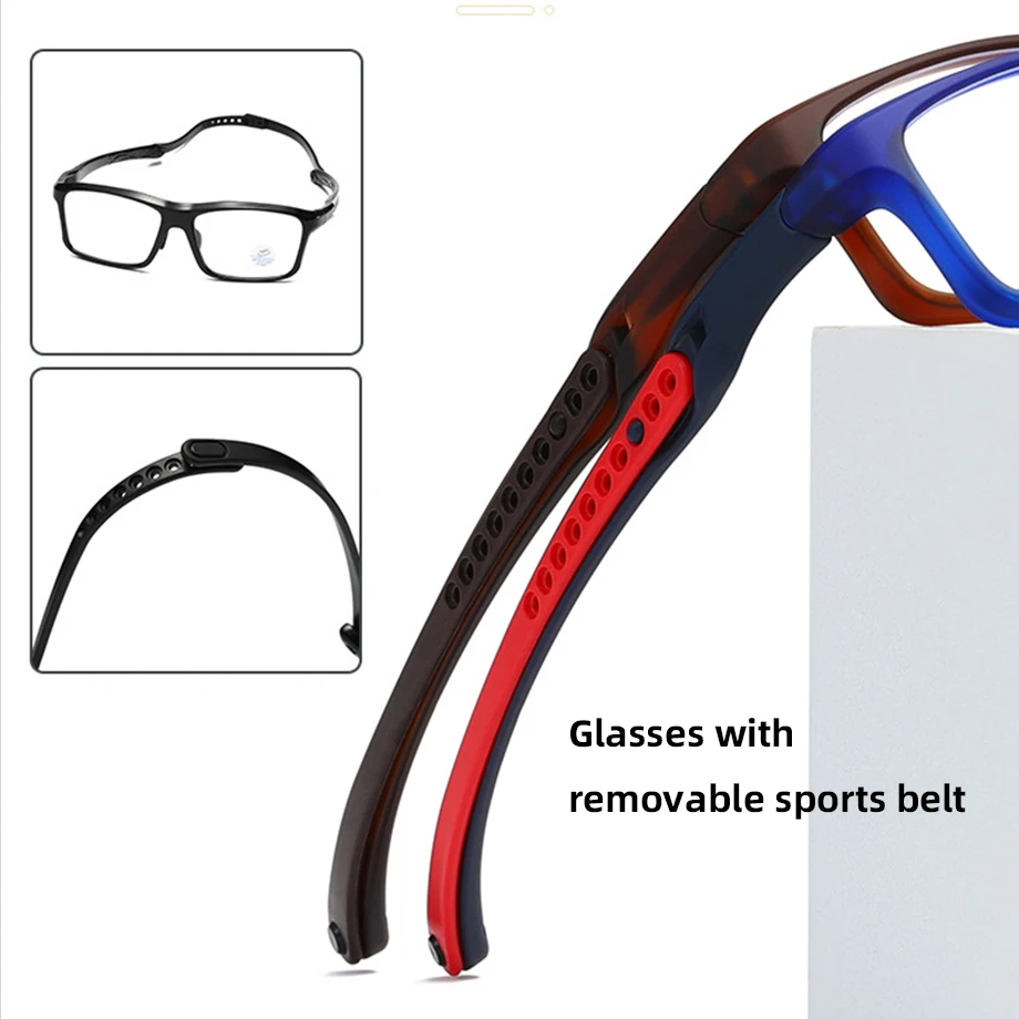 Фото Очки VIVIBEE Sports с защитой от синего света для экранов, квадратные, для мужчин и женщин, с фильтром от синего света, для улицы, с ремешком №2