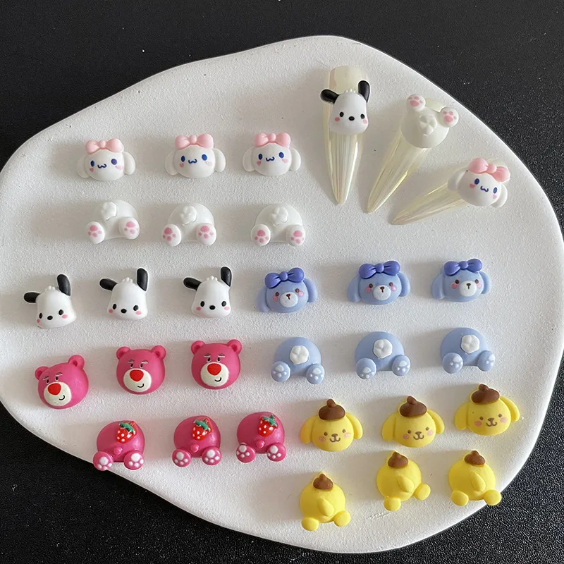 

10 шт., милые аниме украшения для ногтей из смолы