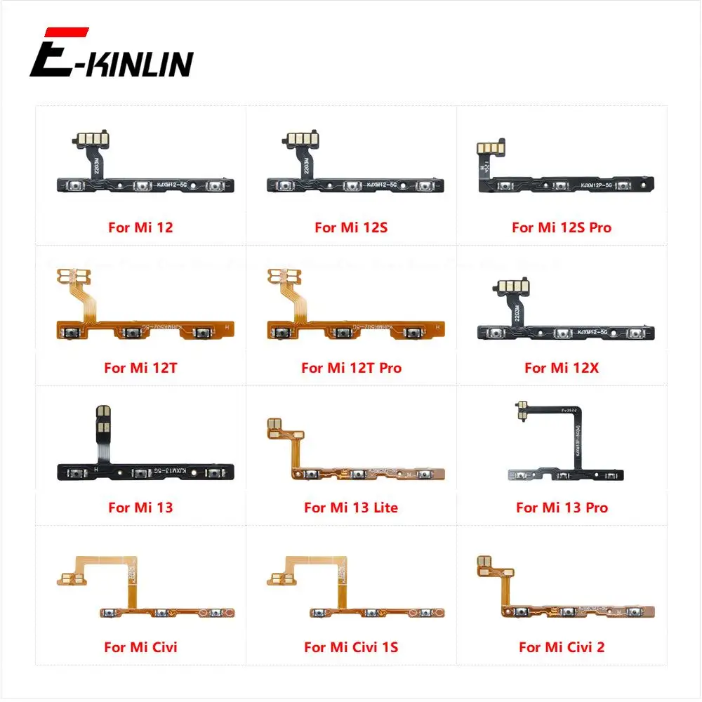 

Switch Power ON OFF Button Flex Cable Ribbon For XiaoMi Mi 13 12 12S 12T 12X Pro Lite Civi 1S 2 Mute Silence Volume Key Parts