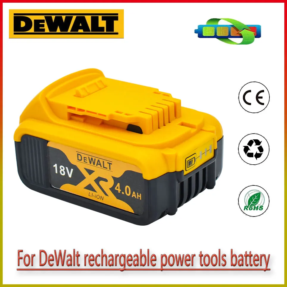 

DeWalt 18V 4.0AH 100% Original for DeWalt rechargeable power tools battery with LED Li-Ion replacement DCB200 DCB205 DCB204-2