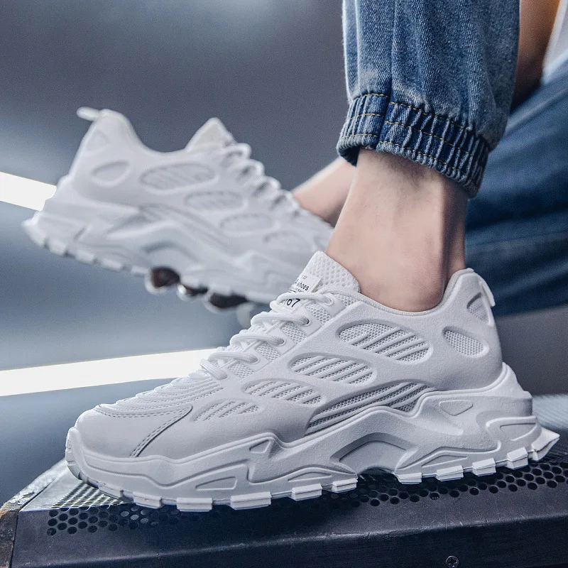 2022 Four Seasons New Casual Thick-soled Daddy Shoes Mesh Comfortable Breathable Sports Shoes Trendy Outdoor Running Men's Shoes