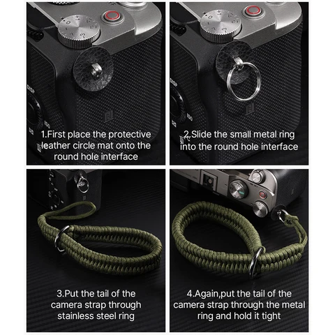 Плетеный ремешок ручной работы Ouick для камеры регулируемый ремешок с безопасным разъемом для Canon Nikon Sony Fuji Leica Olympus