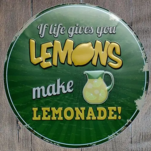 

metal tin sign if Life Gives You Lemons Make Lemonade Round Suitable for Home and Kitchen Bar Cafe Garage Wall Decor Retro Vinta
