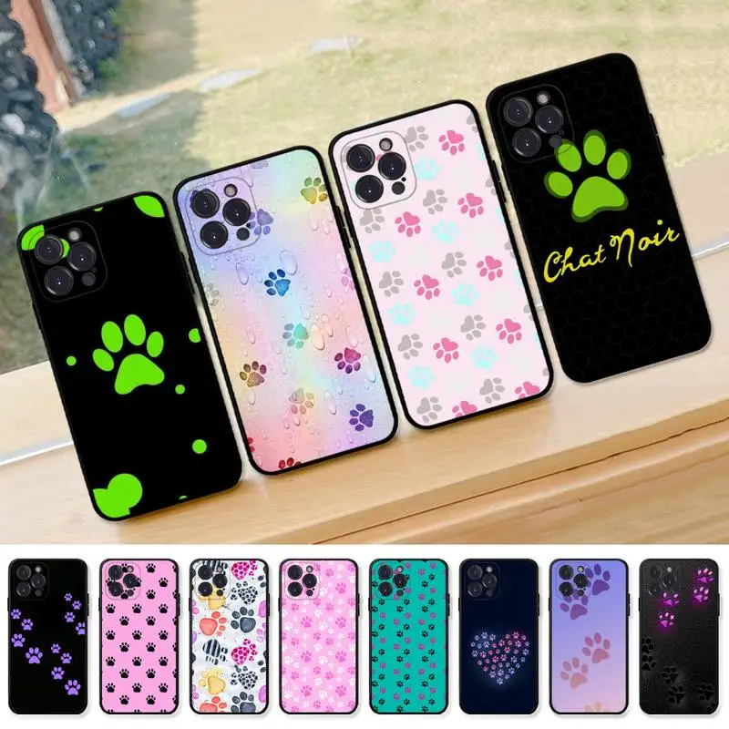 

Dog Footprint Paw Phone Case Silicone Soft for iphone 14 13 12 11 Pro Mini XS MAX 8 7 6 Plus X XS XR Cover