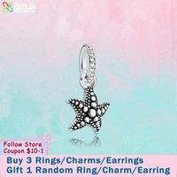 smuxin 925 sterling silver beads beaded starfish pendant charms fit original pandora bracelets women jewelry making girl gift