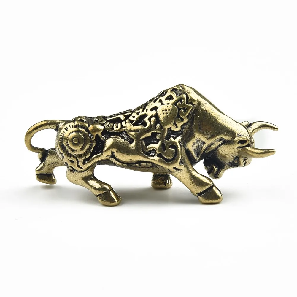 

Accessories Bull Ornament Handmade Miniatures Sculpture Statue Copper Decoration Figurines Convenient Practical