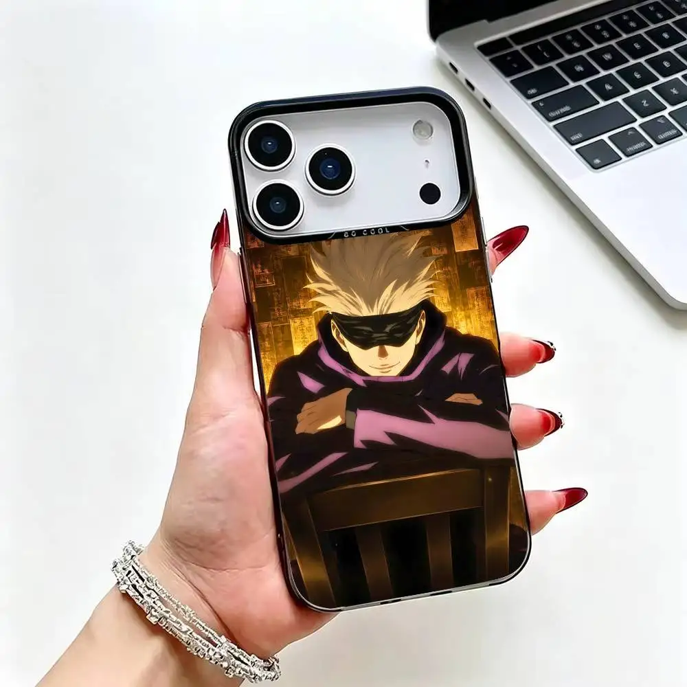 Фото Чехол для телефона Jujutsu Kaisen - Сатору Годжо для iPhone 17, 16, 15, 14, 13, 12 Plus, Pro Max, с цветным серебряным покрытием внутри. №4