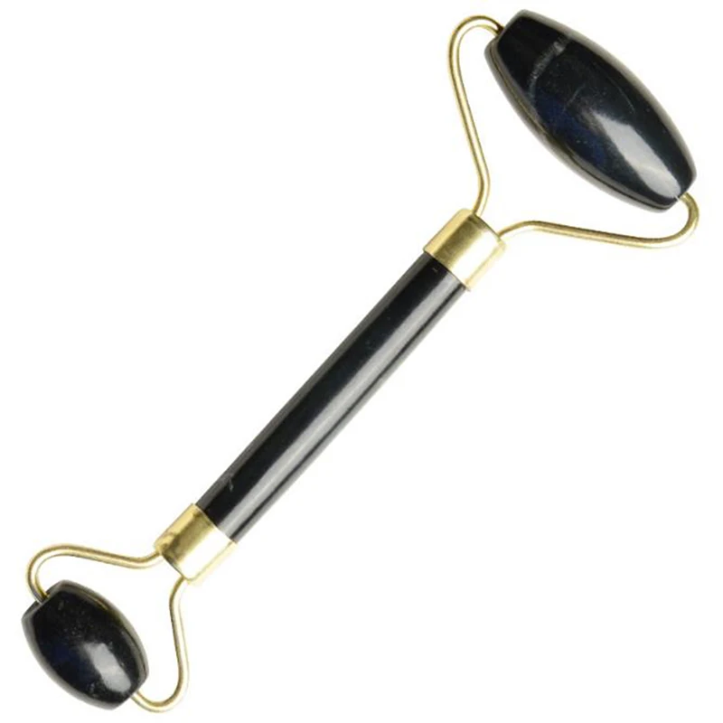 

New Obsidian Facial Massage Jade Roller Double Heads Jade Stone Massager Eye Neck Thin Lift Slimming Relaxing Tools