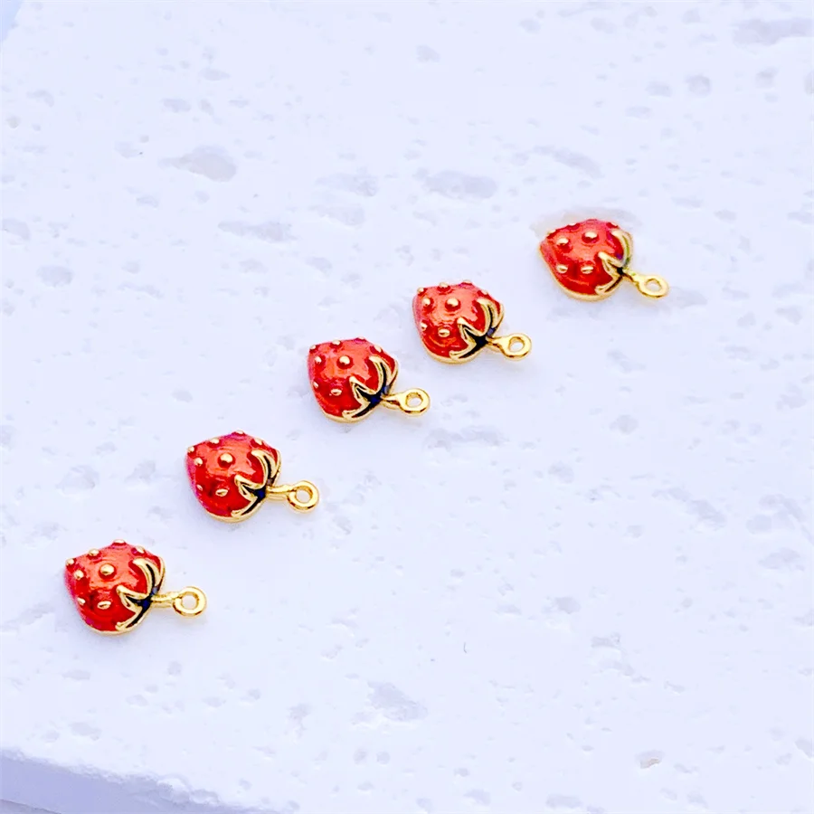 Эмалевые подвески в виде фруктов и звезд с фианитами, подвески «сделай сам» для изготовления ювелирных изделий, подвеска, ожерелье, браслет, серьги, сделай сам, аксессуары золотого цвета