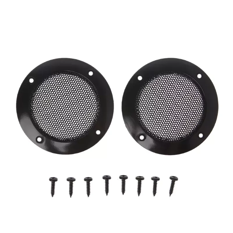 

NEW2023 2PCS 2 Inch Black Car Speaker Grill Mesh Enclosure Net Protective Cover Speaker