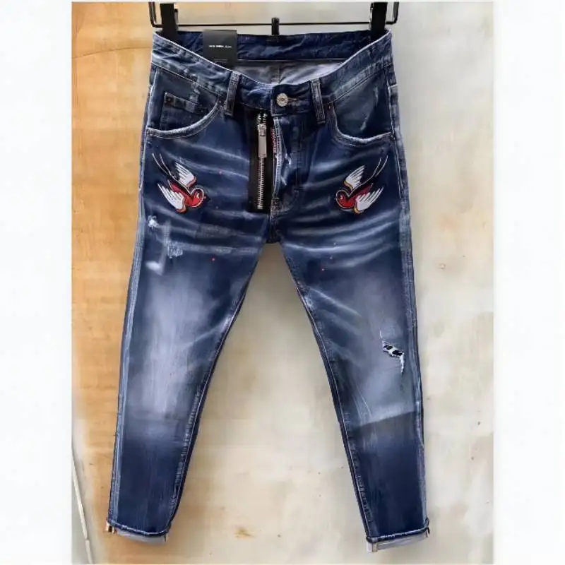 

Fashion Trend Dsquared2 Slim Ripped Jeans Micro Stretch Demin Pants 9115#