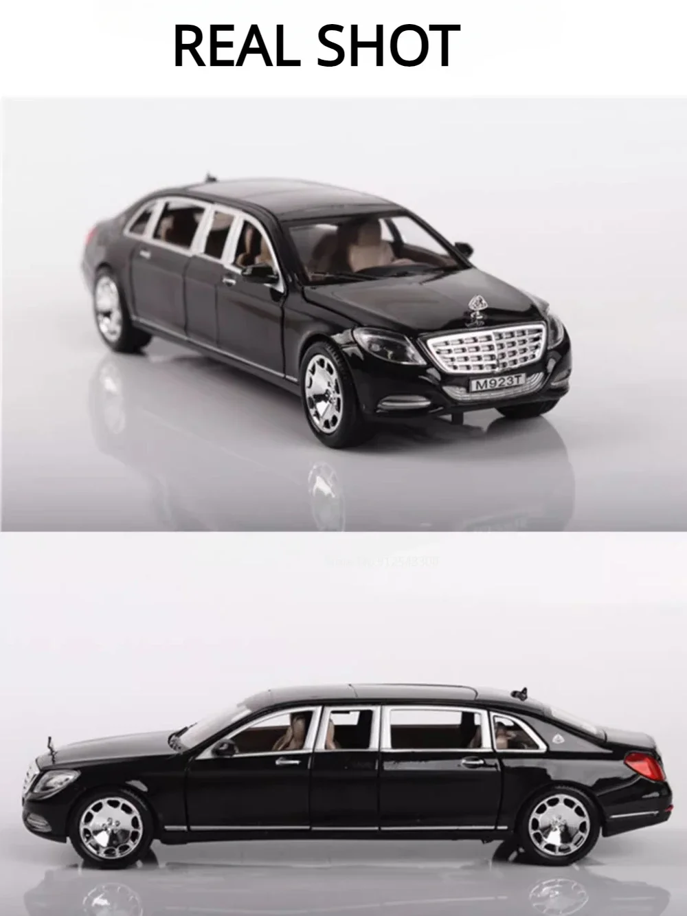 1:24 Maybach S600 расширенная модель автомобиля из сплава игрушка звук свет откатный