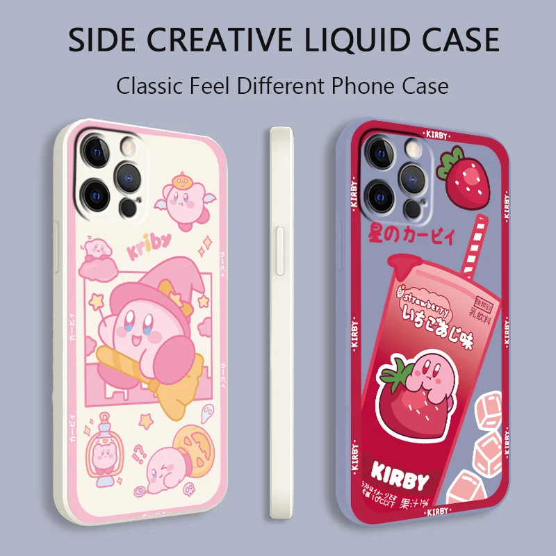 

Game Cartoon Cute Kriby Liquid Rope Soft Cover Phone Case For Apple IPhone 14 13 12 Mini 11 Pro XS MAX XR X 8 7 SE Armour
