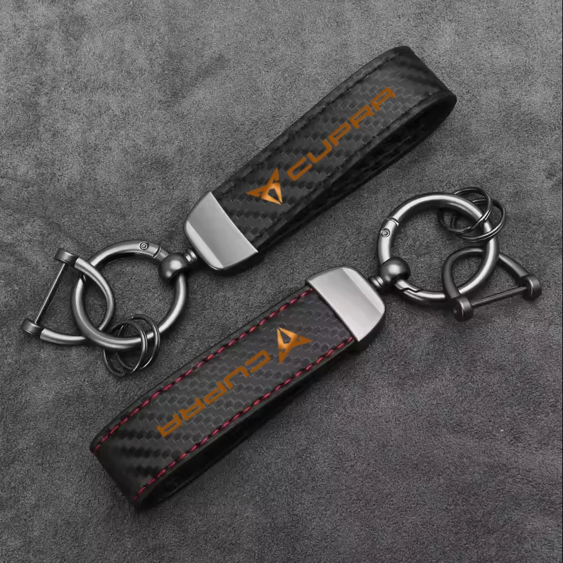 Фото Брелок для ключей из углеродного волокна и микрофибры для Cupra Formentor, Cupra Leon, BORN, MK3.5, Ateca, Mii, SC, Cupra R №1