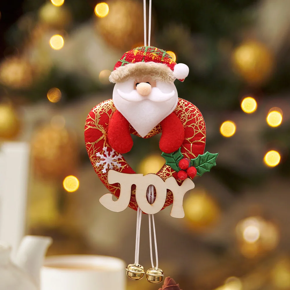 

1PC Christmas Hanging Pendants Fireplace Xmas Tree Window Santa Claus Bell Ornaments Party Favors