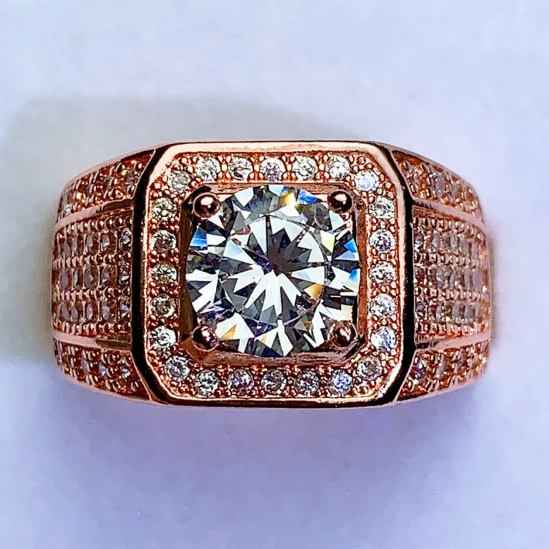 

Disney Domineering men Moissanite ring8mm2Carat Ring Size Adjustable