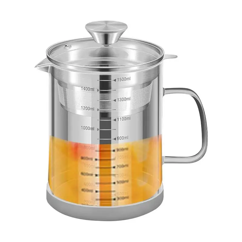 

Stainless Steel Oil Filter Stainless Steel Strainer Pot Reusable Bacon Grease Container With Strainer Filter Oil Pot For Camping