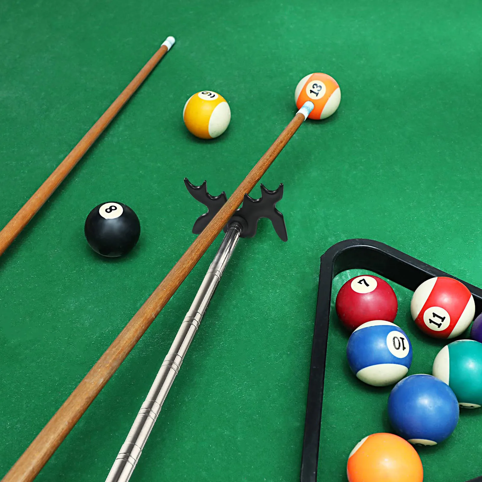 

Retractable Billiard Cue Bracket Bridge Rod Holder Stainless Steel Non-Slip Cue Head Holder Durable Billiard Cue Accessories