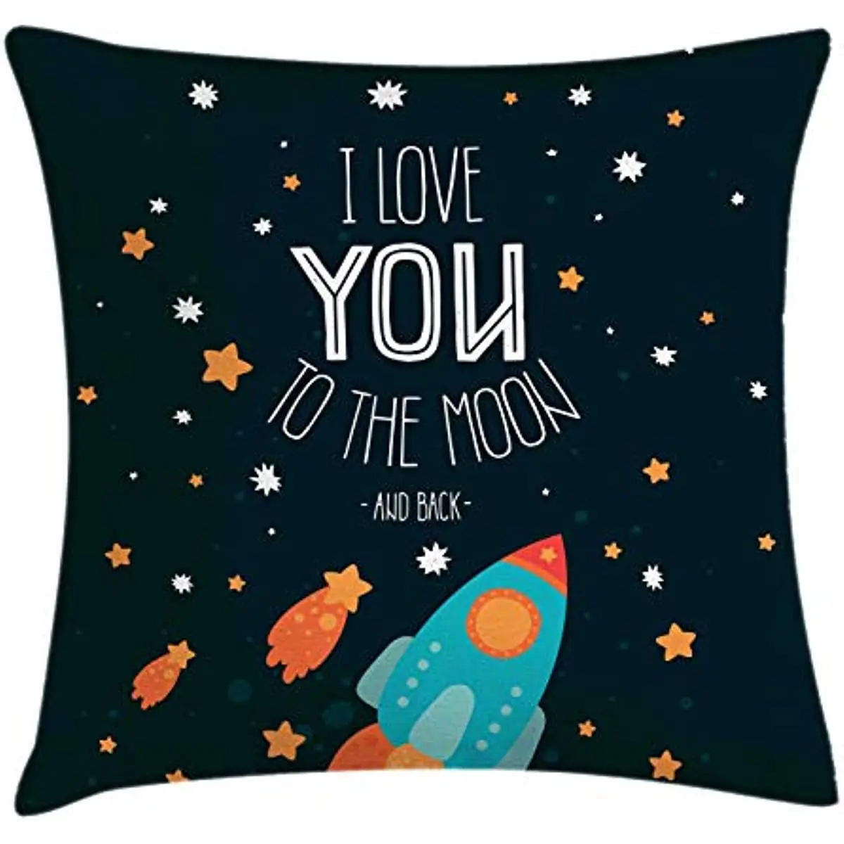 

Rocket Adventure Cosmic Couple Happy Birthday Theme, Decorative Square Feature Pillow Case