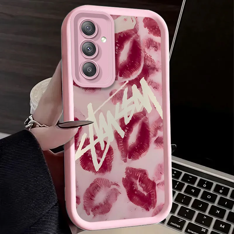 Sexy Red Lips Kiss Print Case for Samsung Galaxy A55 A35 A25 A15 A05 A05S A24 A13 A23 A12 A22 A32 A52 A52S A72 A11 Soft Cover
