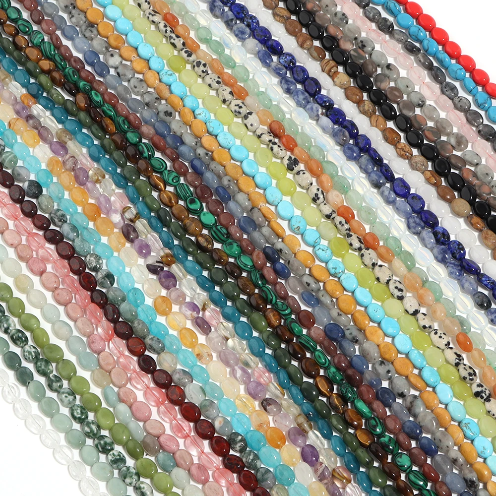 6x8 мм модные бусины из натурального хрусталя овальной формы каменные свободные