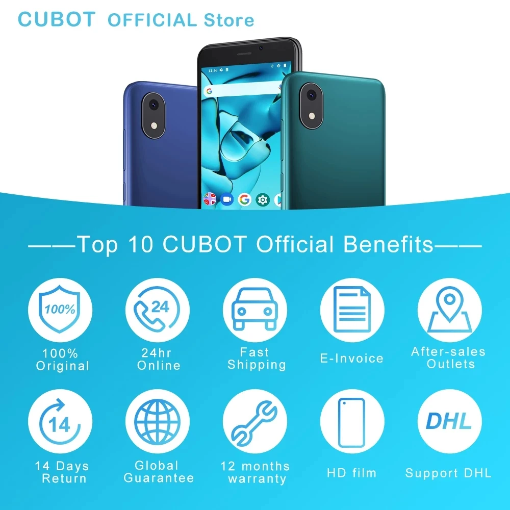 Cubot J10 3G Smartphone Android 11 4-Inch Screen MINI Mobile Phones 32GB ROM Dual SIM  Face ID 2350mAh 5MP Celular Smart Phone