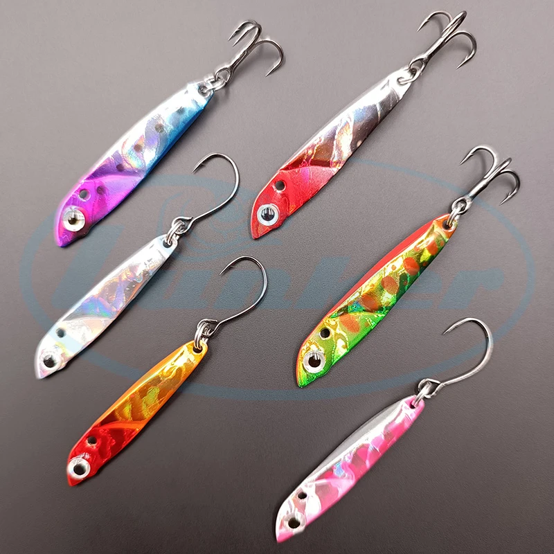 Фото Металлическая Мормышка Lunker, крошечная, маленькая, тонкая, металлическая, 2,5 г, 3,5 г, 5,5 г, крючки для форели №1