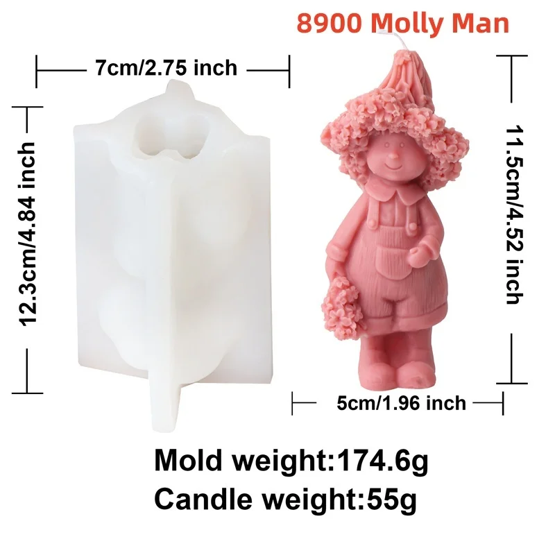 3D скульптурная силиконовая форма для свечей с изображением лаванды милая пухлая