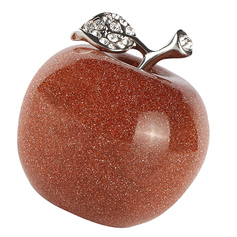 

1pc Crystal Apple Adornment Natural Gemstone Crafts Apple Model Decoration