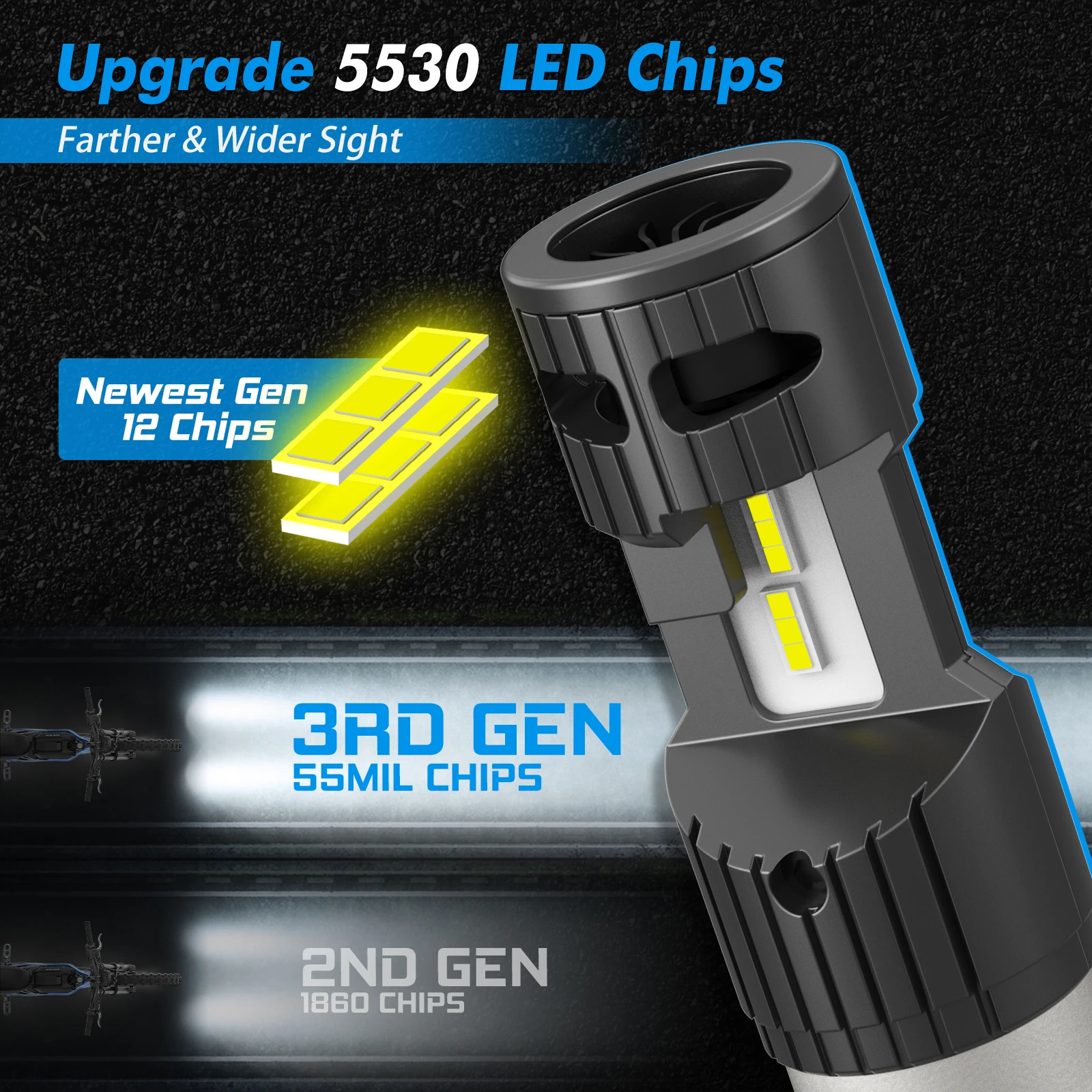 BEVINSEE BA20D H6 Светодиодная мотоциклетная фара 70 Вт 12000LM Hi/Lo Beam Супер яркая