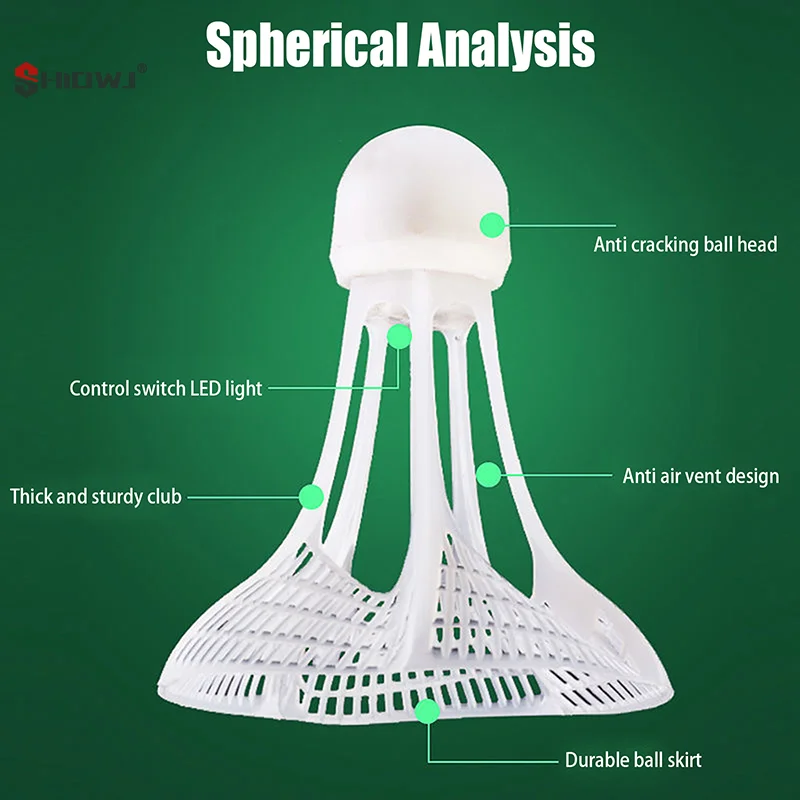 Открытый ветрозащитный светящийся Волан для бадминтона флуоресцентный волан