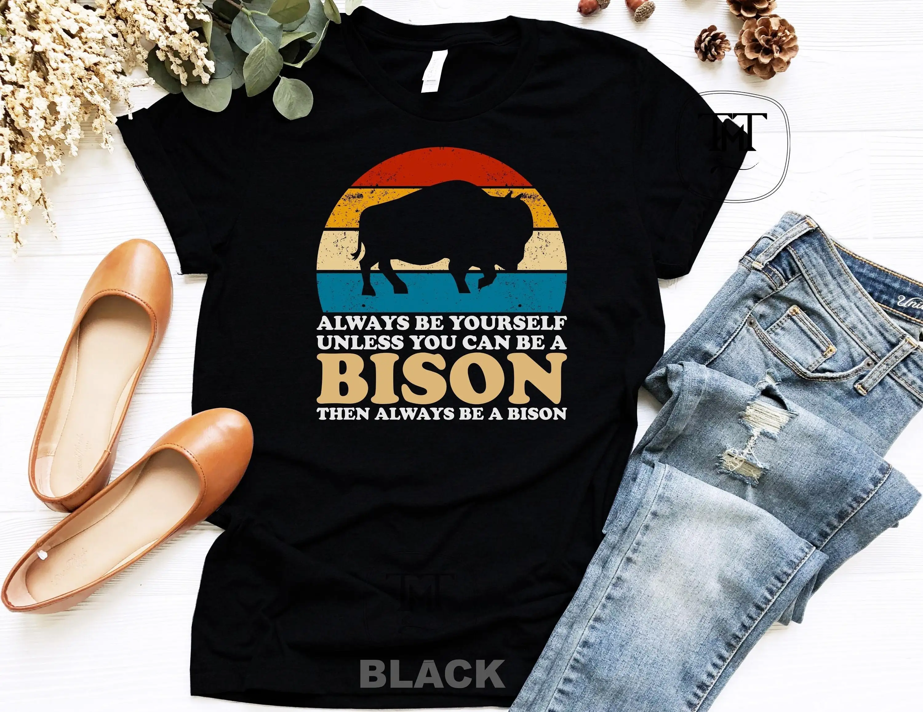 Футболка Bison Lover Always Be Yourself Unless You Can A Buffalo Wyoming