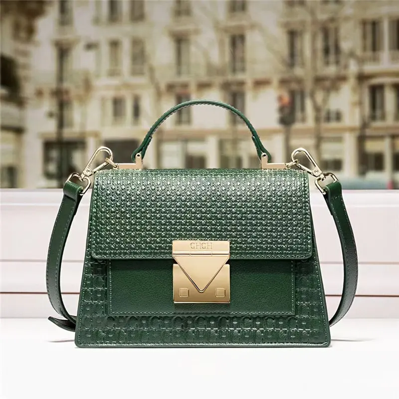 

100% Genuine Cowhide 2022 New Letter CHCH HCHC Ladies Large Capacity All-match Solid Color Single Shoulder Messenger Handbag Cc