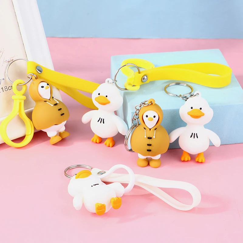 

1PC New Fashion Cute Cartoon Little Yellow Duck Keychain Creative Unisex Car Bag Key Ring Pendant Gift Child Christmas Gift