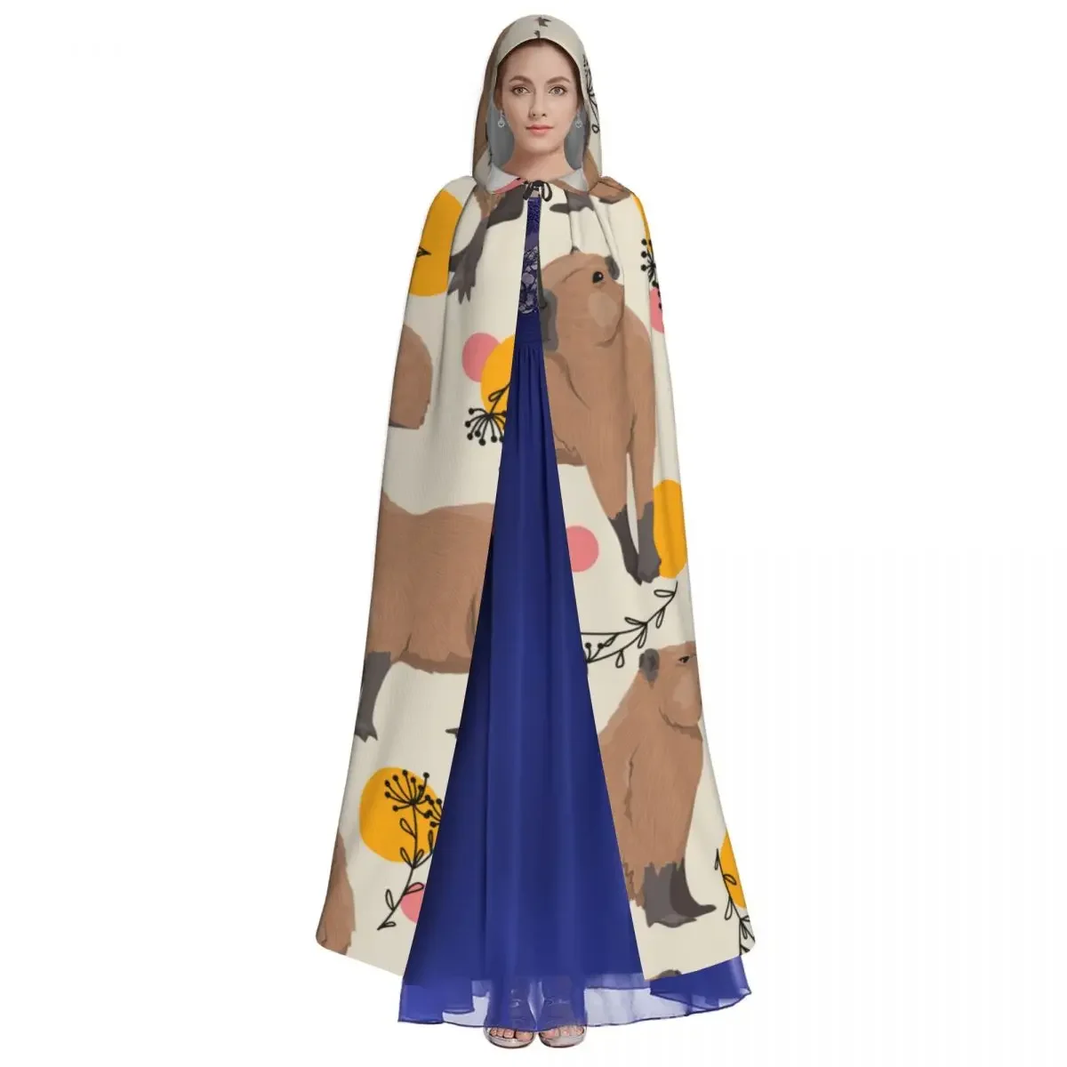 Kapibary dla dorosłych unisex rośliny i koła z kapturem długi kostium czarownicy Cosplay