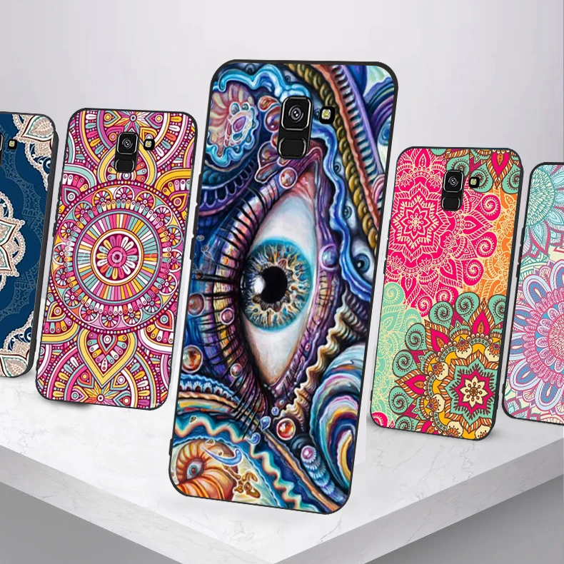 Indian Pattern Mandala For Samsung Galaxy A8 2018 Case A8 A 8 Plus 2018 Cover Soft TPU Phone Cases Coque Protector Bumper images - 6